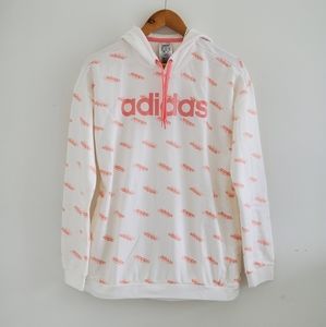 Adidas Favorites Sweater Size Small in White/Pink